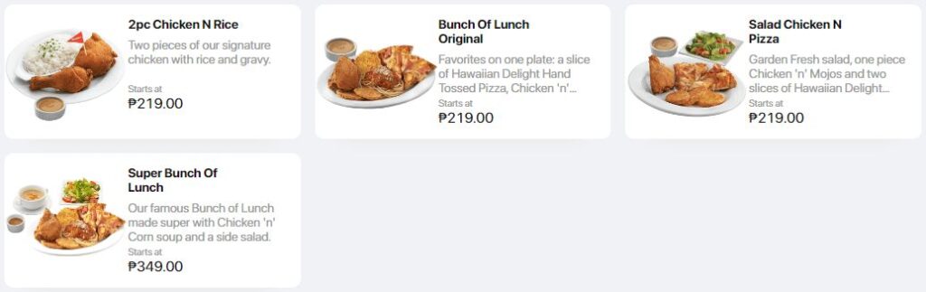 Shakey's Combo Meal Price