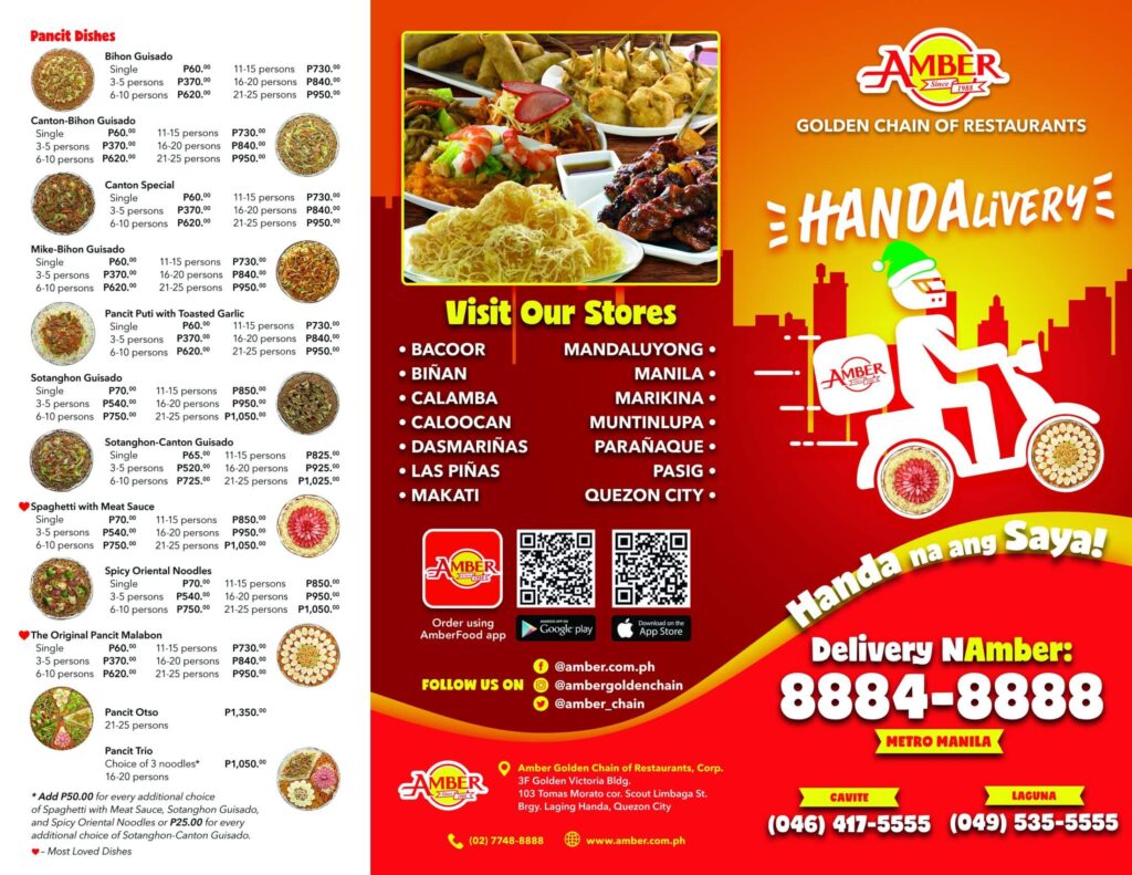 ambers menu philippines