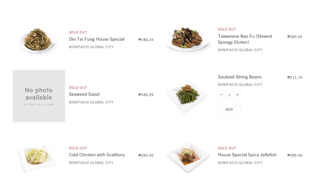 Din Tai Fung Appetizer Prices