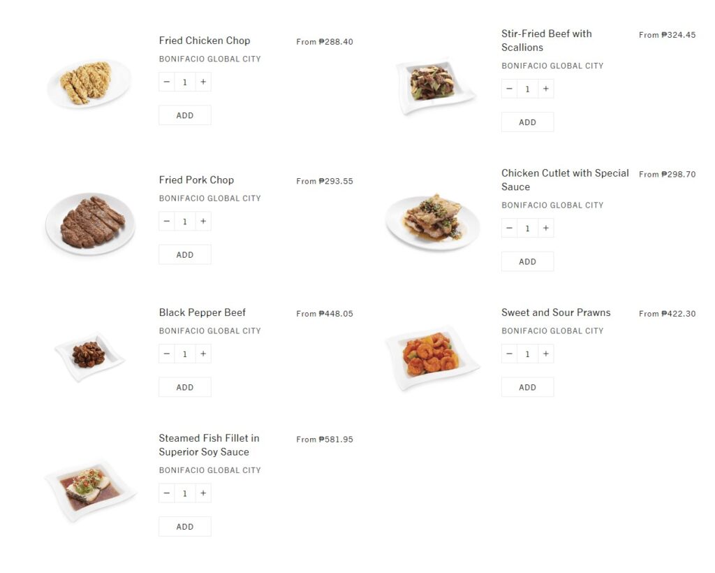 Din Tai Fung Featured Dishes Menu Prices
