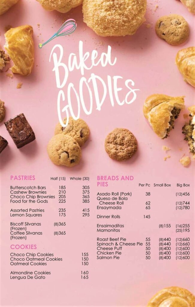 conti's bakery menu | Contis Pastries | Contis Cookies | Contis Breads and Pies