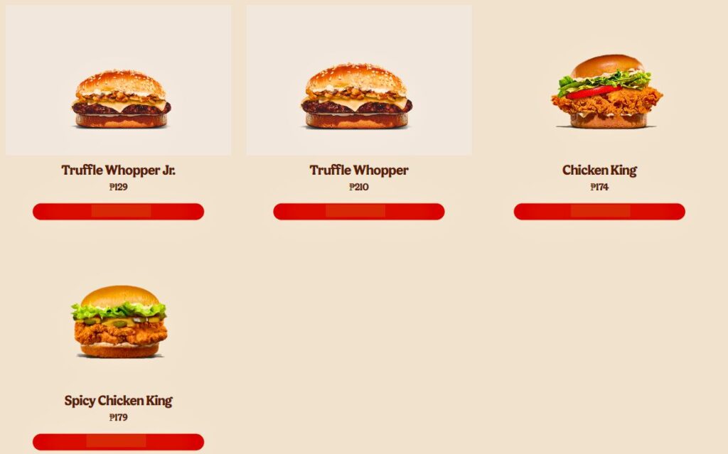 burger king featured items