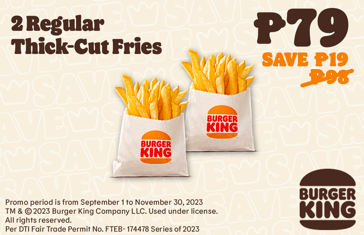 burger king regular thick cut fries