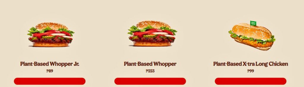 plant based whopper price