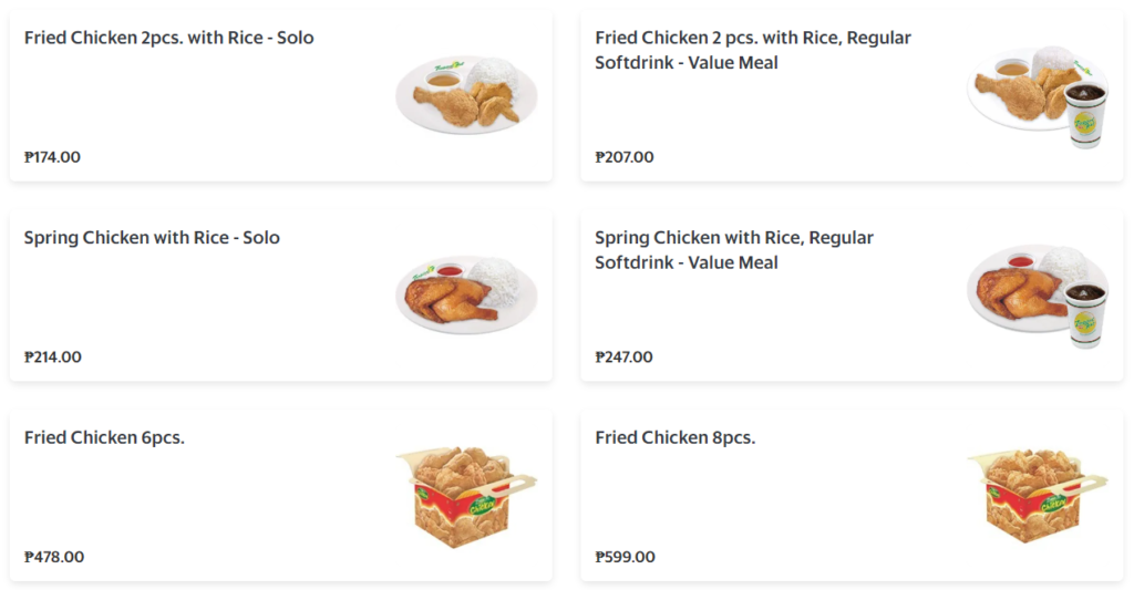 Tropical Hut Chicken prices