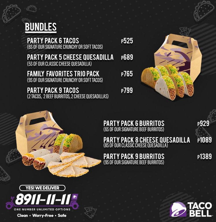 taco bell bundles menu
