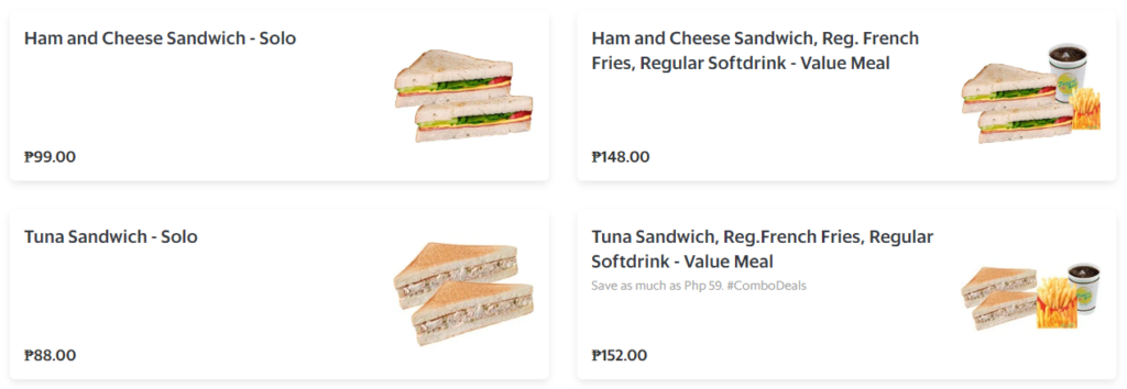 tropical hut sandwiches price