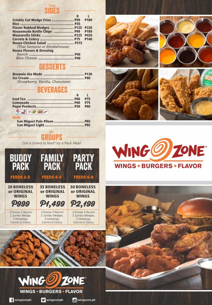 wing zone menu flavors