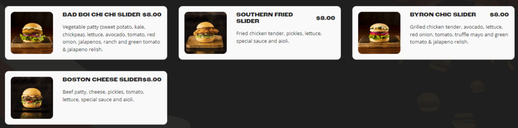 Burger Urger Sliders Prices 2023