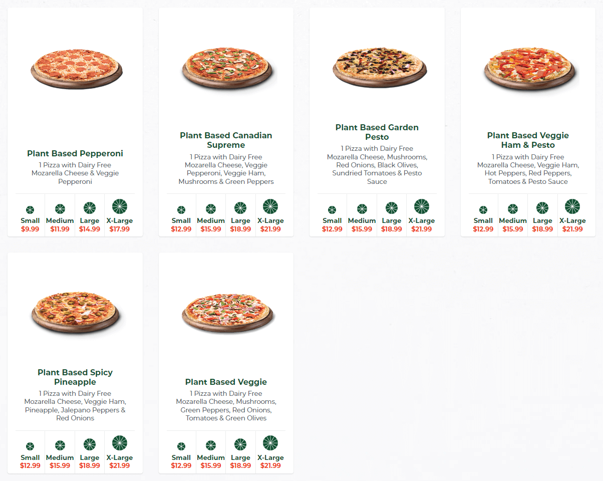 241 Pizza Plant Based Pizzas Prices