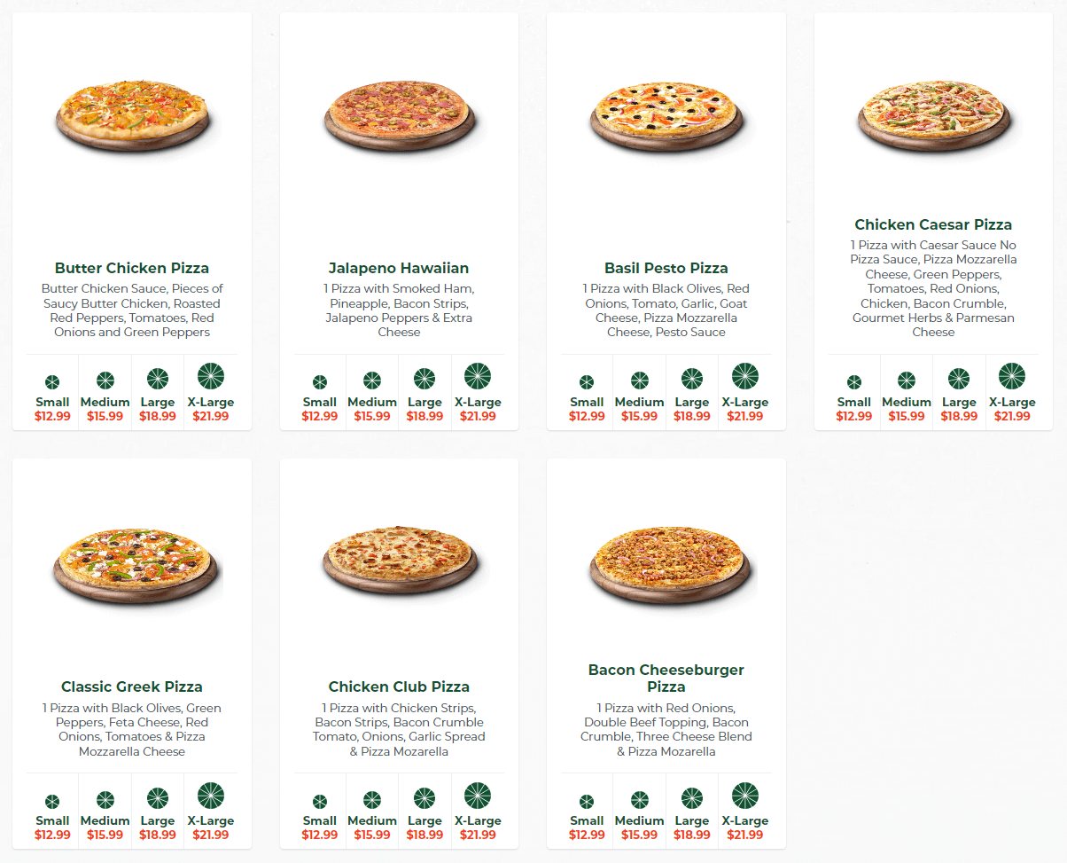 241 Pizza Specialty Pizzas Prices