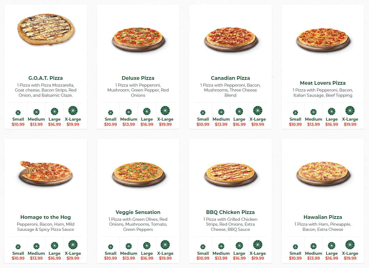 241 Pizza Traditional Pizzas Prices