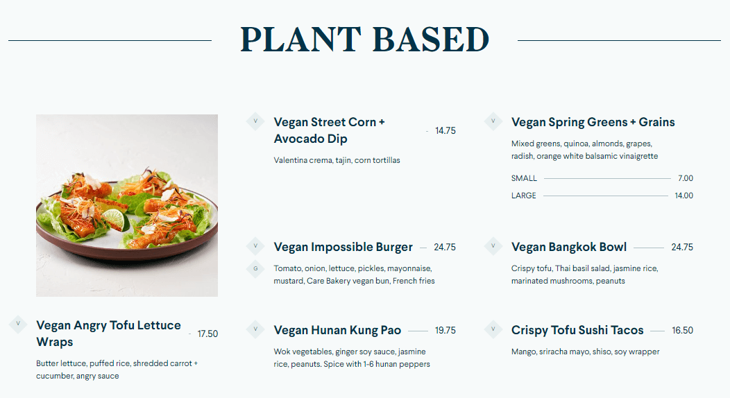 Earls Plant Based Prices