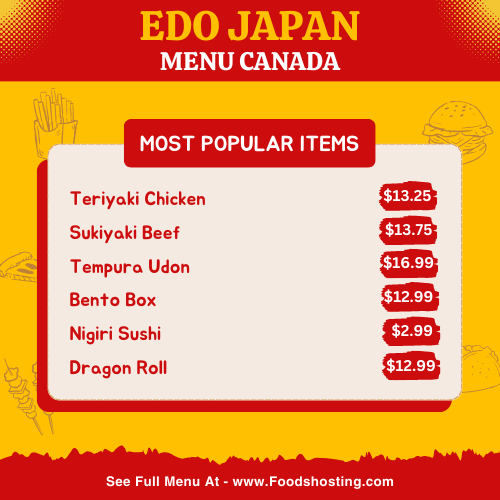 Edo Japan Menu Canada Popular Items