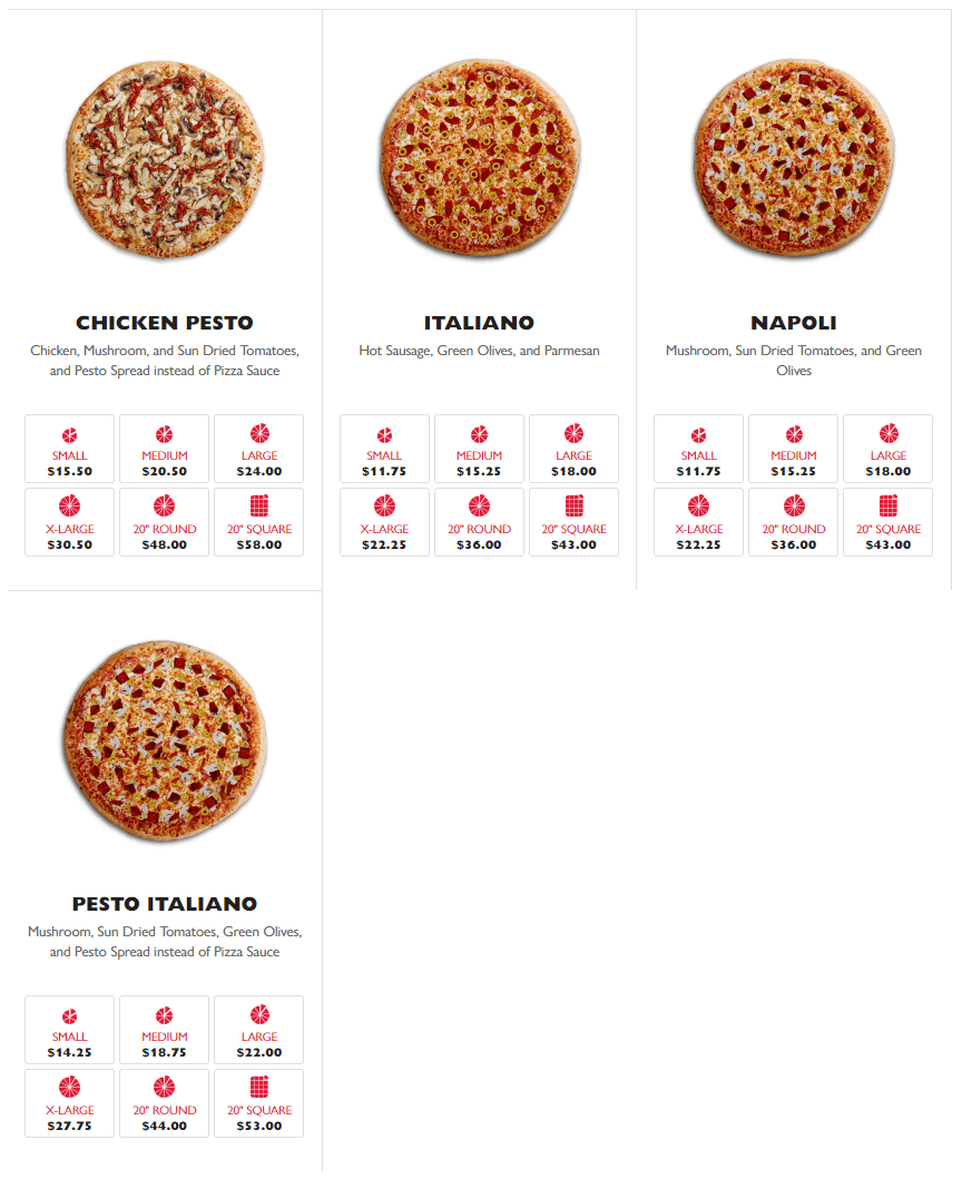 Gino’s Gourmet Pizza Imports Prices