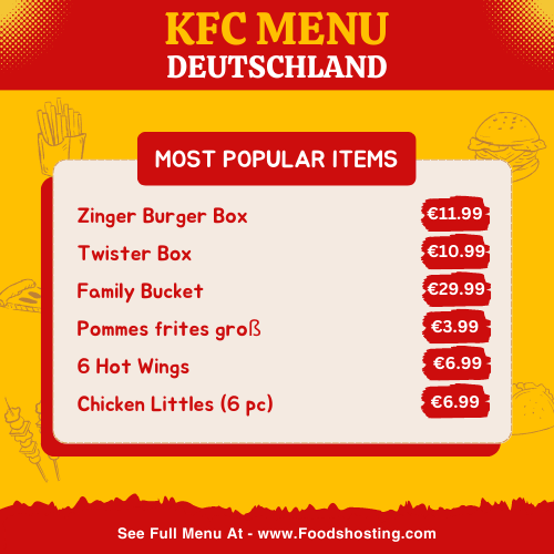 KFC menu preise