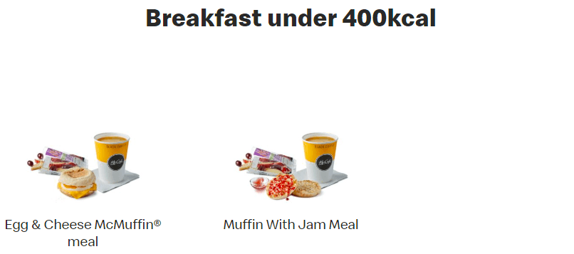 McDonald's Breakfast under 400kcal UK