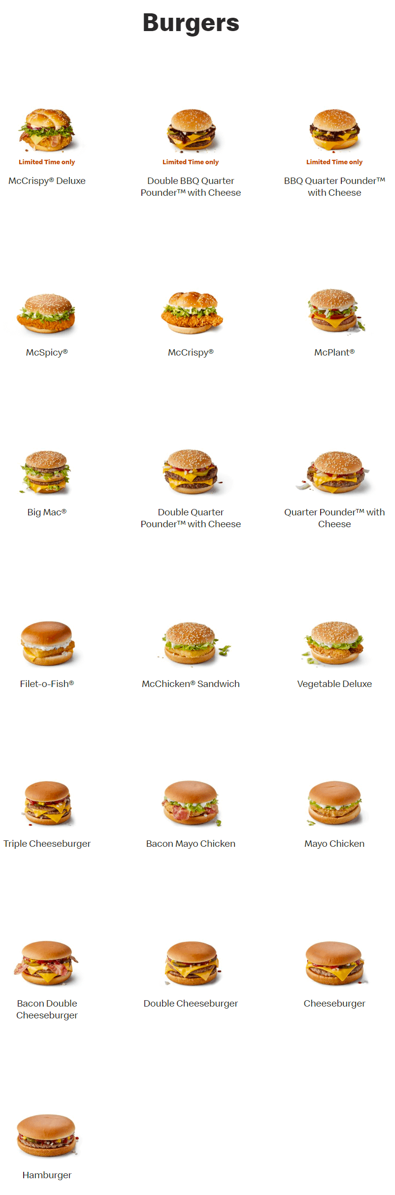 McDonald's Burgers UK