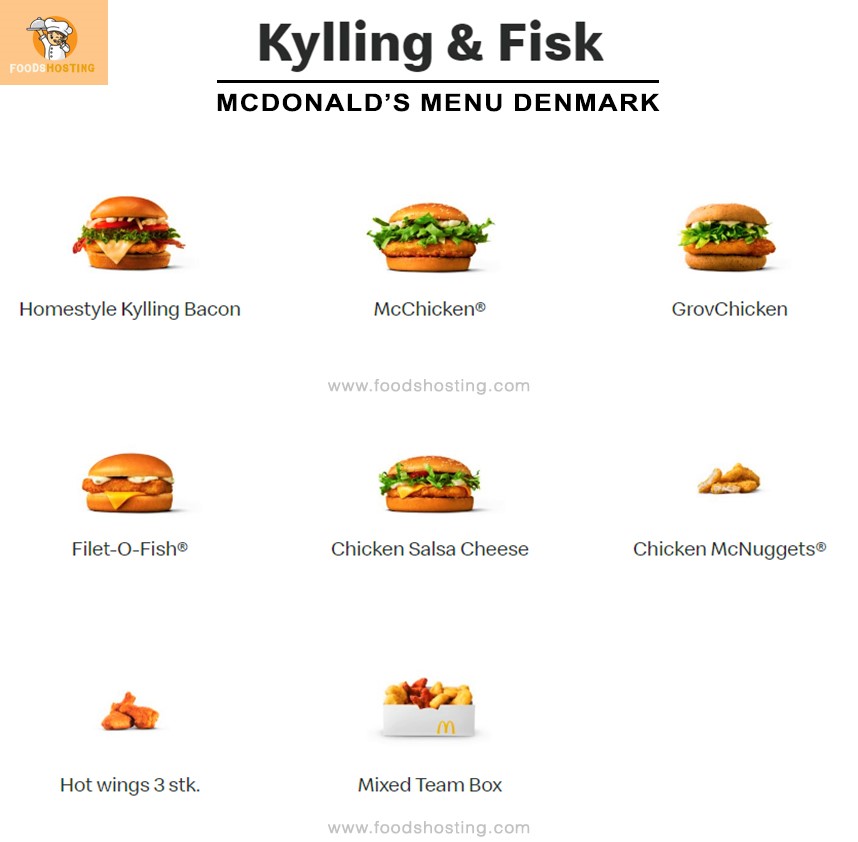 McDonald's Kylling & Fisk Menu