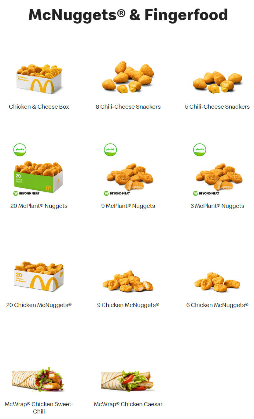 Mcdonald's McNuggets & Fingerfood Deutschland