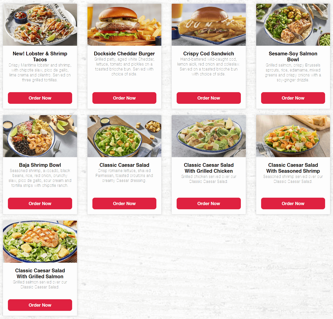 Red Lobster Bowls & Sandwiches Canada