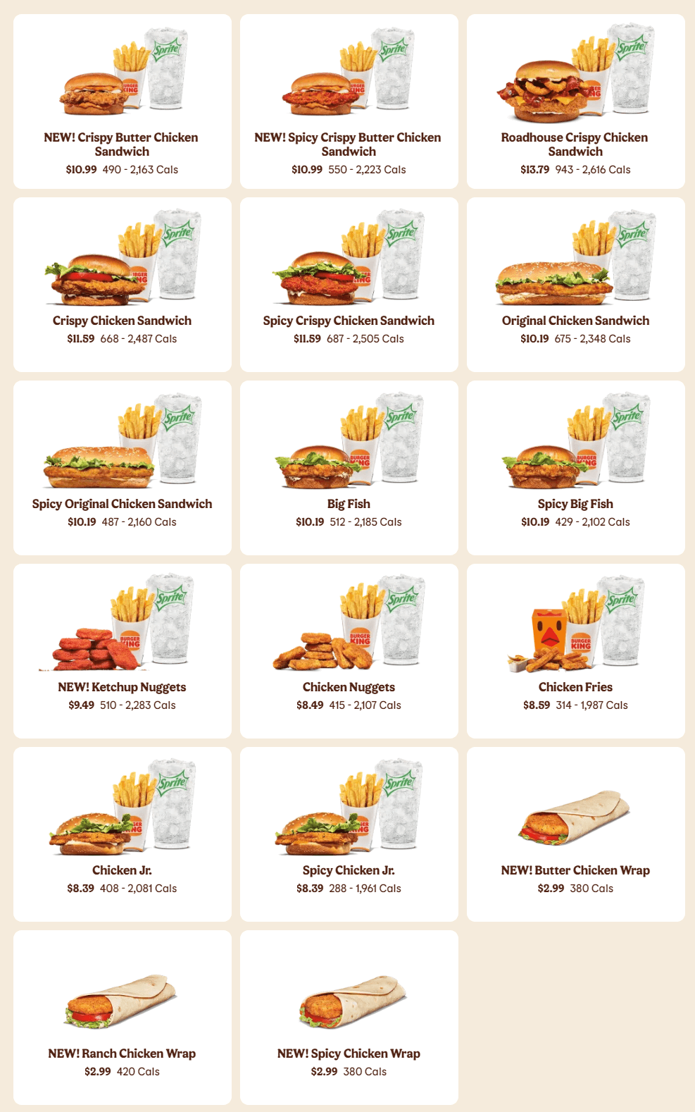 burger king chicken sandwich prices