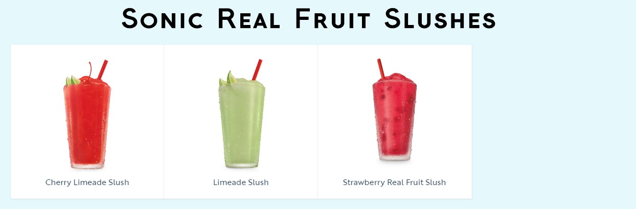 Sonic Real Fruit Slushes